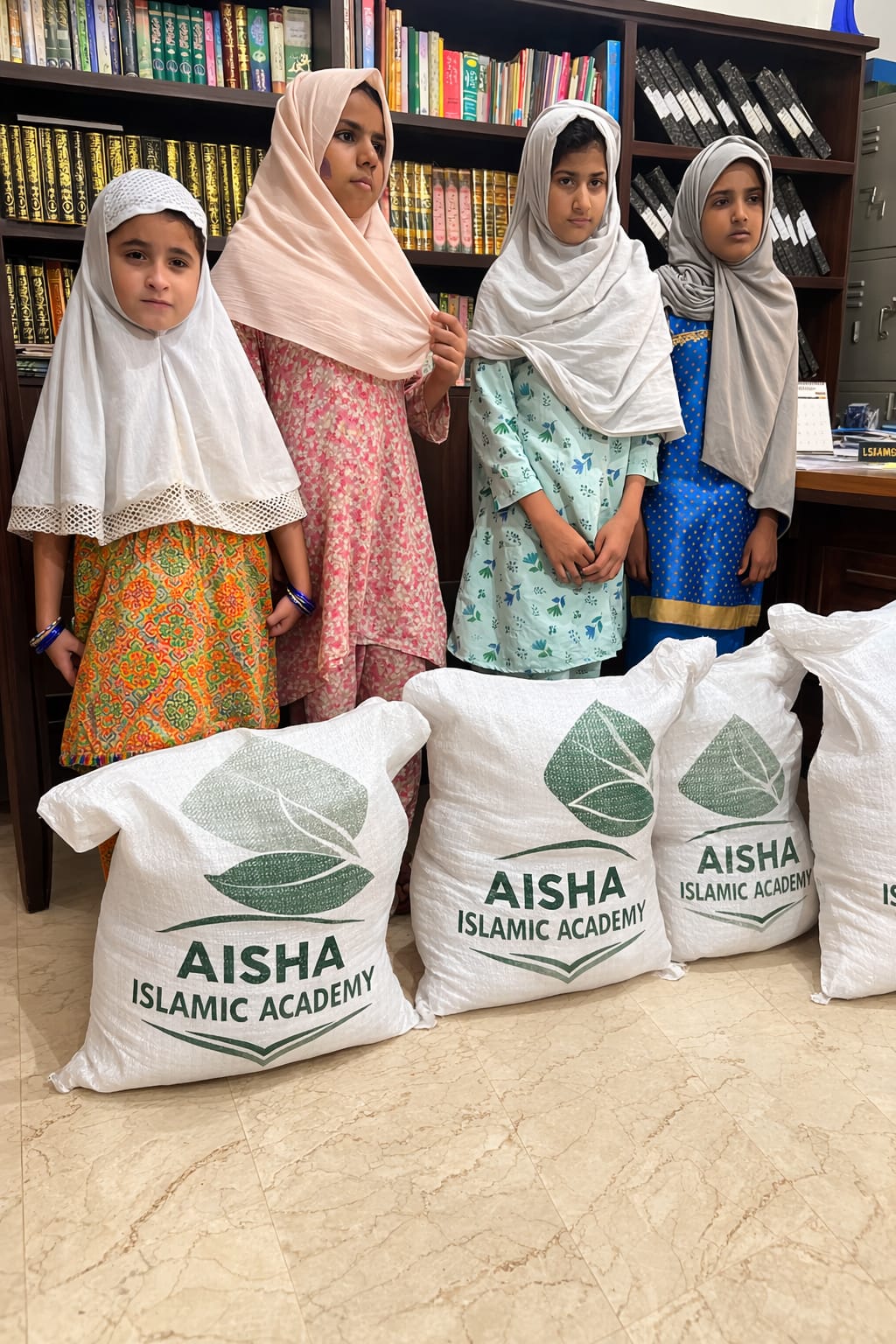 Ration support at Aisha Islamic Academy